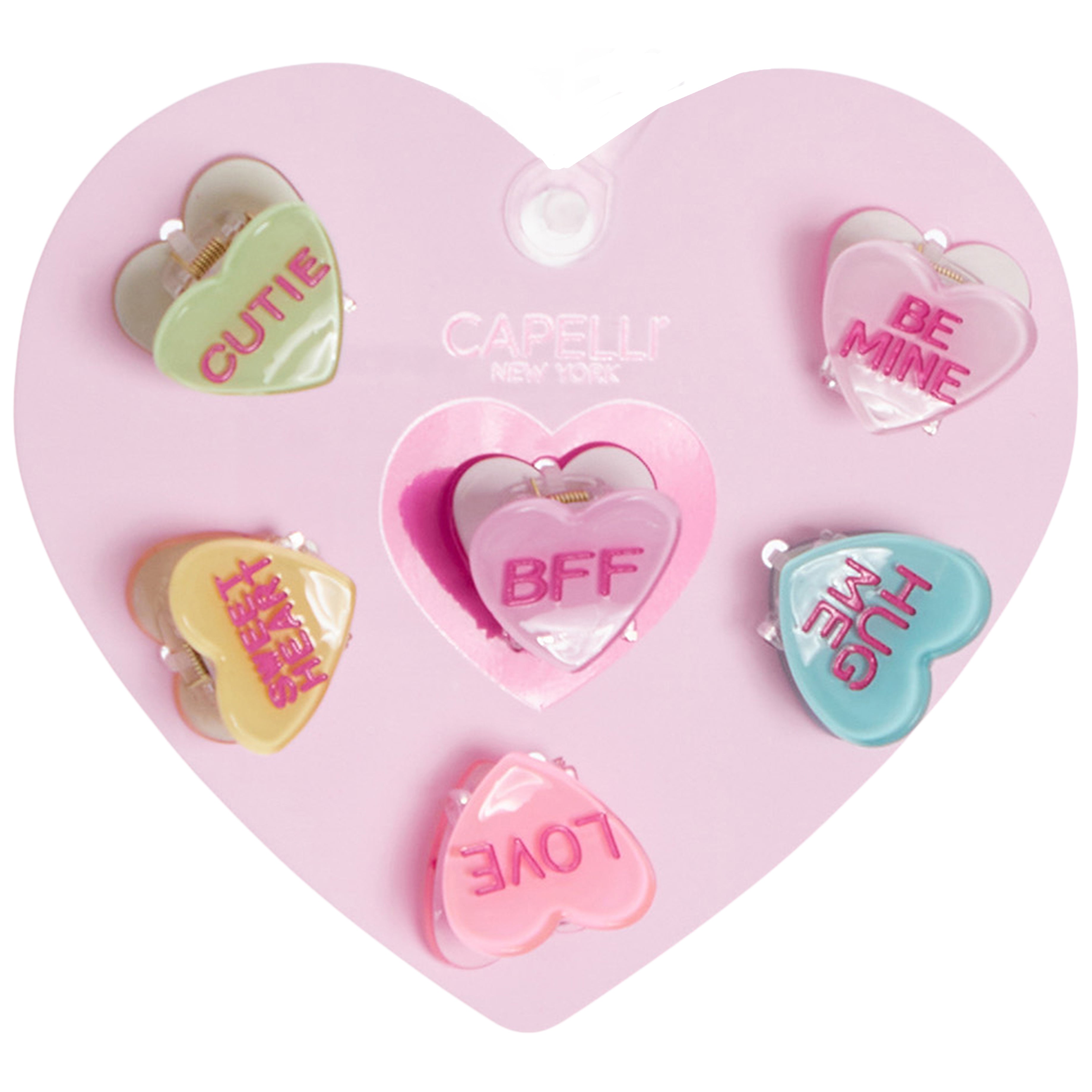 6 Pc Candy Heart Claw Clips - Denny's