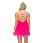 Tulle V-Neck Tiered Dress - Denny's
