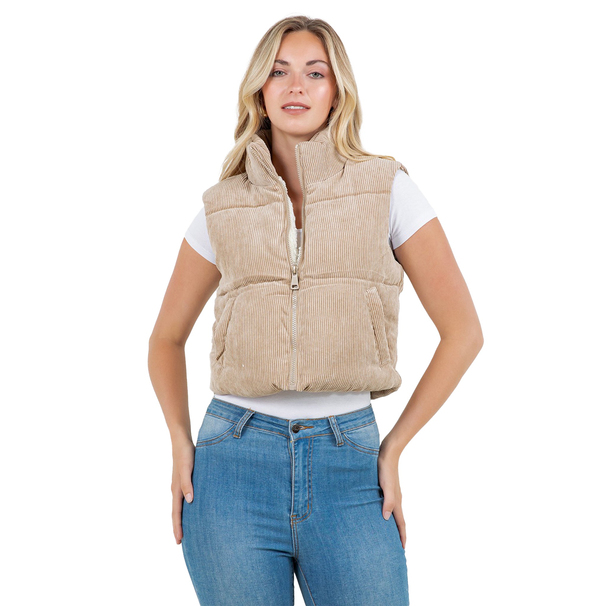 Sherpa Lined Corduroy Vest - Denny's