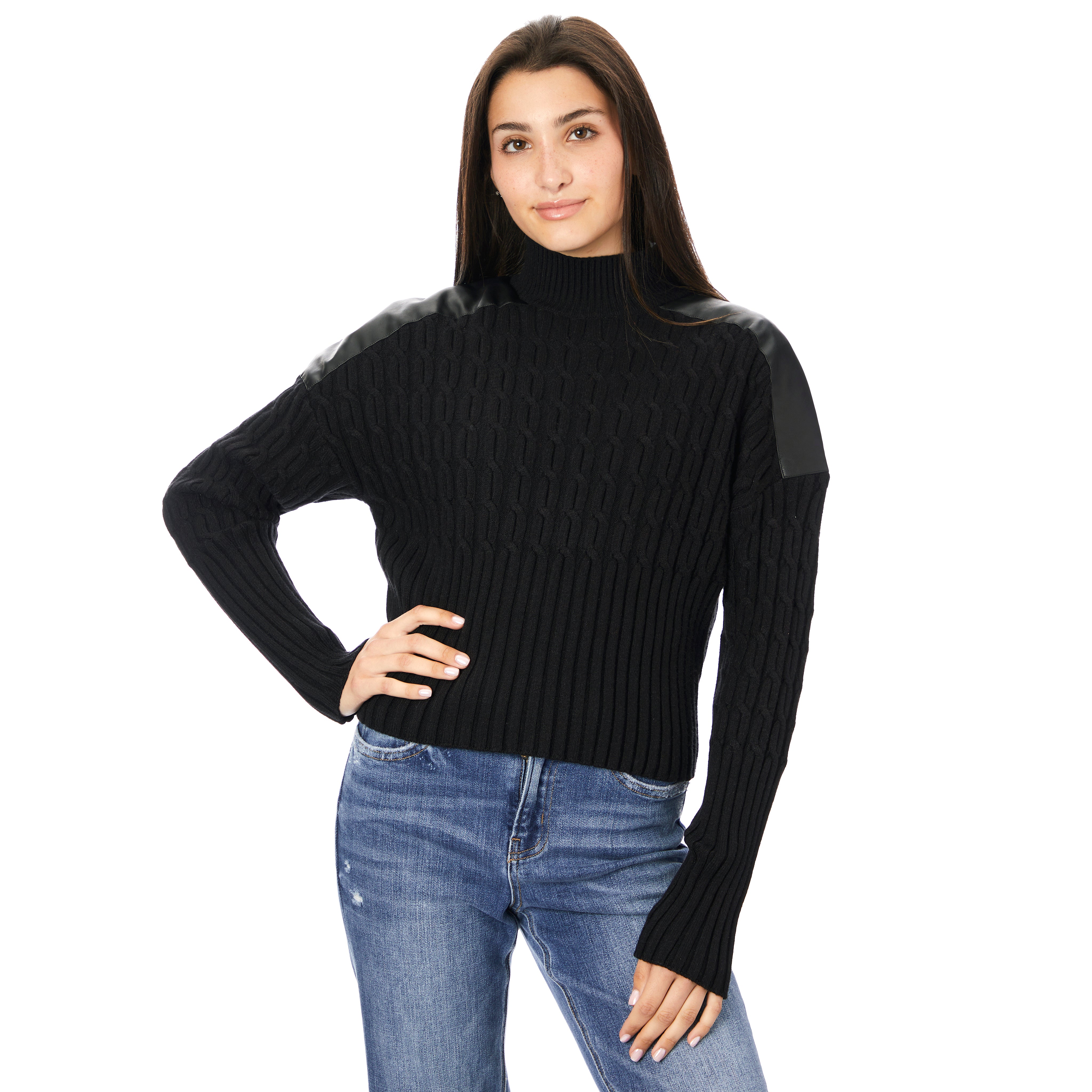 Khloe Cable Turtleneck Sweater - Denny's