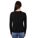 Khloe Leather Stripe Sleeve Sweater - Denny's