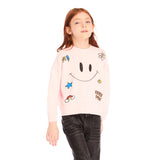 Crew Sweatshirt With Be Happy Icons