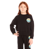 Pastel Rainbow Smiley Crew Sweatshirt