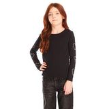 Long Sleeve Thermal With Stitch Hearts Down Arm