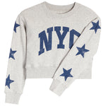 Crew Sweatshirt With Allover Black Hearts - Denny's
