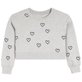 Crew Sweatshirt With Allover Black Hearts