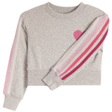 Sleeve Stripes Fleece Sweatshirt