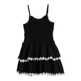 Guaze Dress With White Daisies