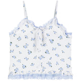 Floral Buttondown Tank With Lace