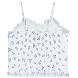 Floral Buttondown Tank With Lace