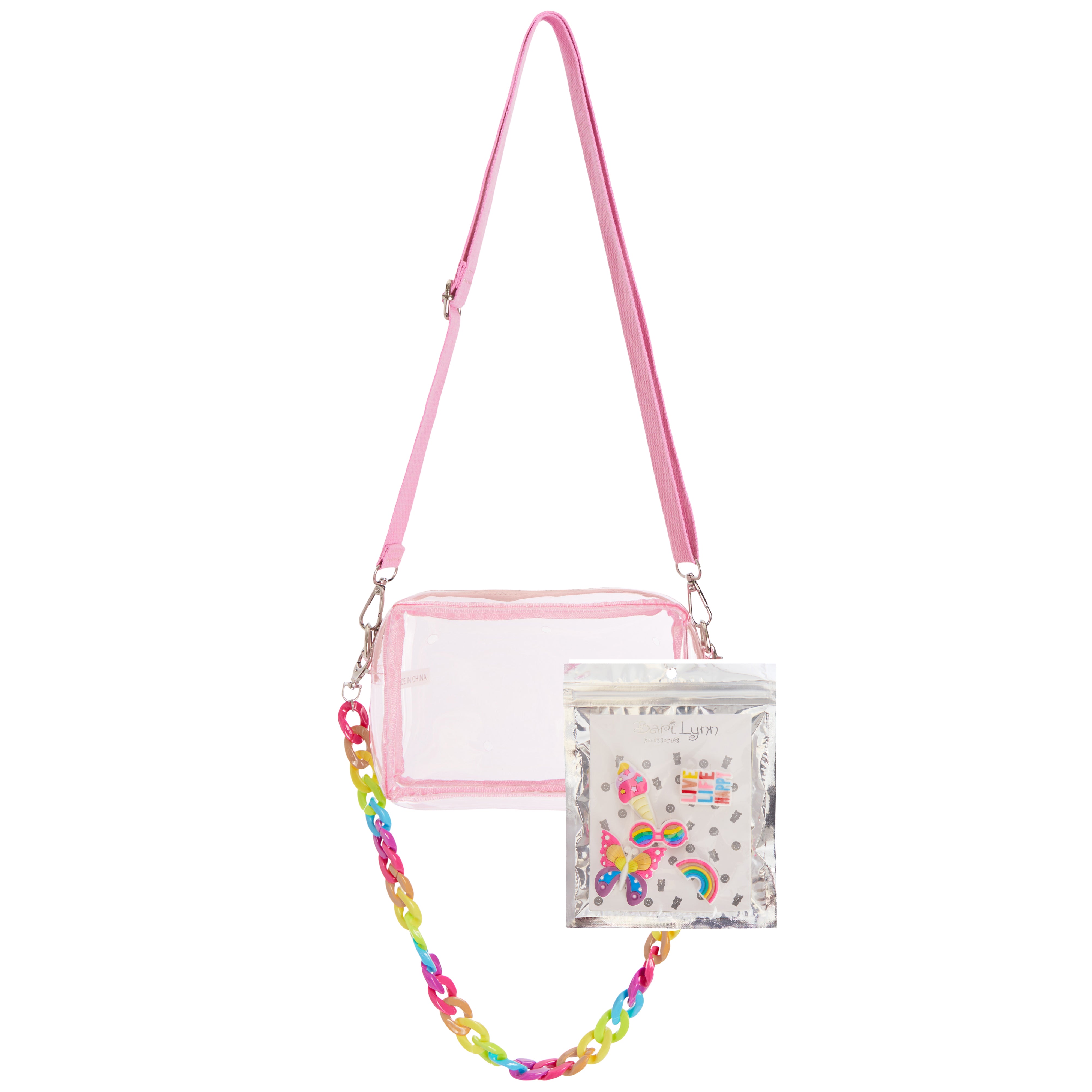 Chain Link Clear Camera Bag with Charms - Denny's