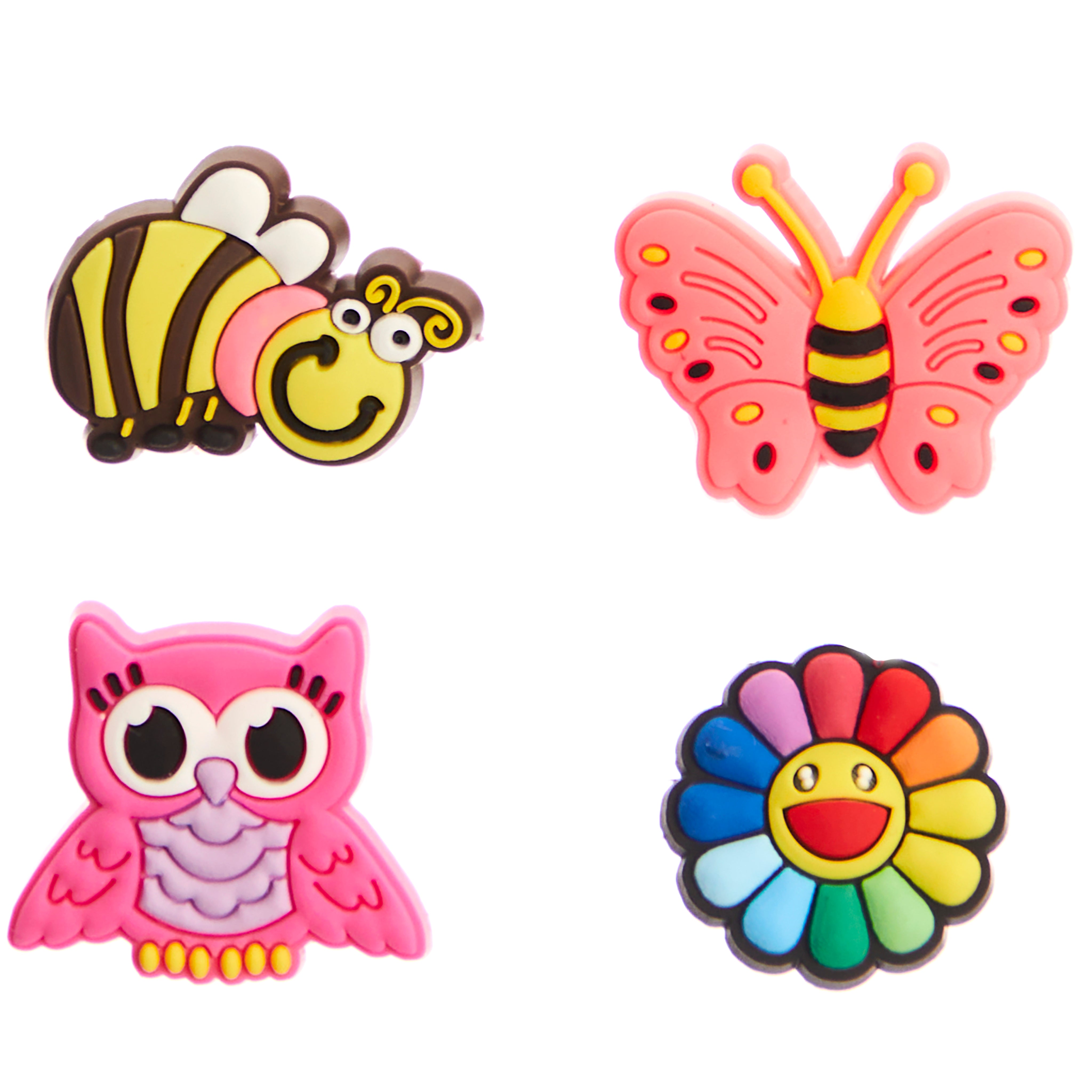 Smiley Daisy, Butterfly, Owl & Bee Shoe Charms - Denny's