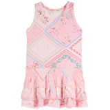 Lace Trim Ribbed Tank Dress