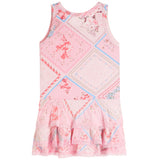 Lace Trim Ribbed Tank Dress