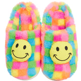 Smiley Checker Faux Fur Slipper - Denny's