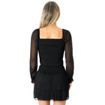 Chloe Long Sleeve Sheer Top - Denny's