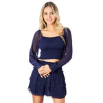 Chloe Long Sleeve Sheer Top - Denny's