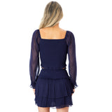 Chloe Long Sleeve Sheer Top - Denny's