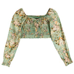 Chloe Baroque Floral Long Sleeve Top - Denny's
