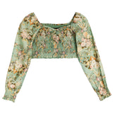 Chloe Baroque Floral Long Sleeve Top - Denny's