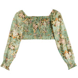 Chloe Baroque Floral Long Sleeve Top - Denny's