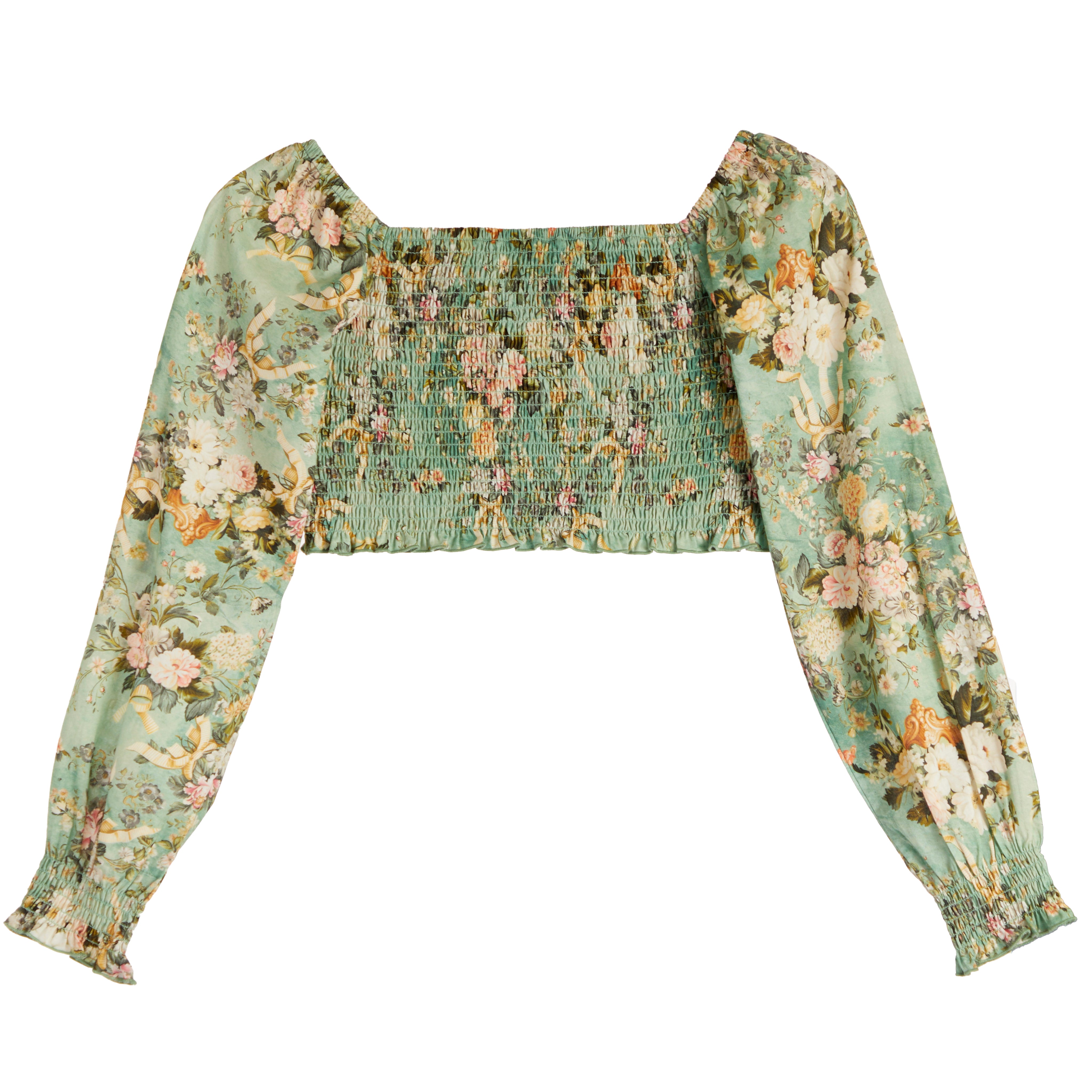 Chloe Baroque Floral Long Sleeve Top - Denny's