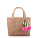Cherry Mini Straw Beach Tote