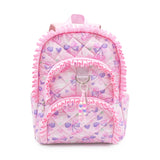 Quilted Ruffle Cherry Bow Backpack
