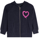 Spray Paint Pink Heart Zip Jacket - Denny's