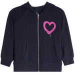 Spray Paint Pink Heart Zip Jacket - Denny's