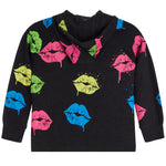 Allover Neon Lip Cozy Knit Zip Jacket - Denny's