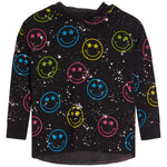 Allover Neon Smiley Face Hoody - Denny's
