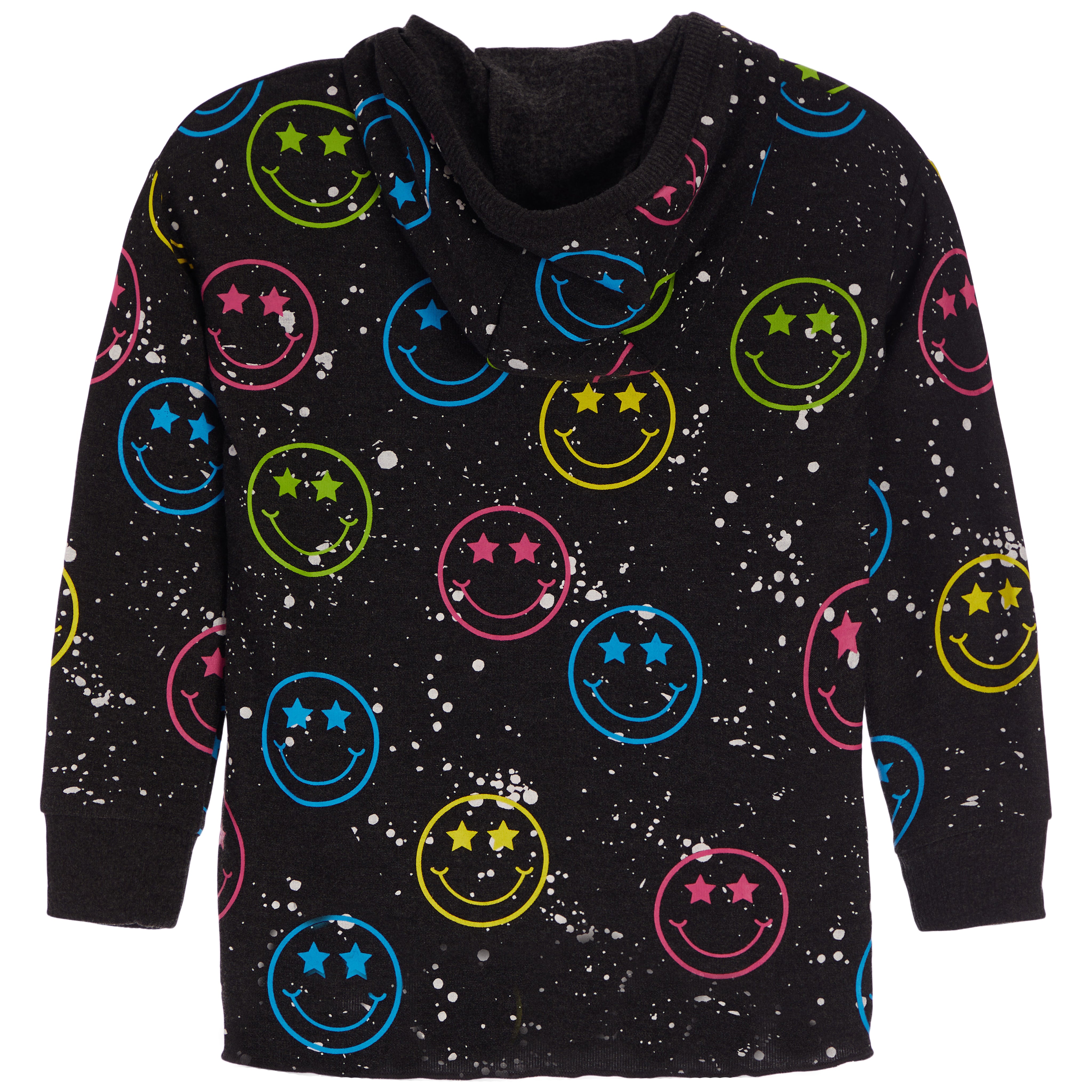 Allover Neon Smiley Face Hoody - Denny's