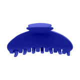 A single royal blue hair claw clip shown from the front on a plain white background.