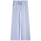 Light blue wide-leg pants with an elastic waistband and drawstring, shown flat against a white background.