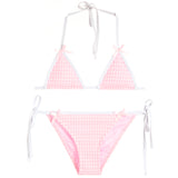 2pc Coral Gingham Bikini