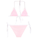 2pc Coral Gingham Bikini