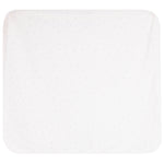 A square blantke, featuring a very subtle all-over light blue star pattern and rounded corners.