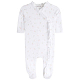 Front Ruffle Pointelle Little Flower Footie - Denny's
