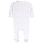 Front Ruffle Pointelle Little Flower Footie - Denny's