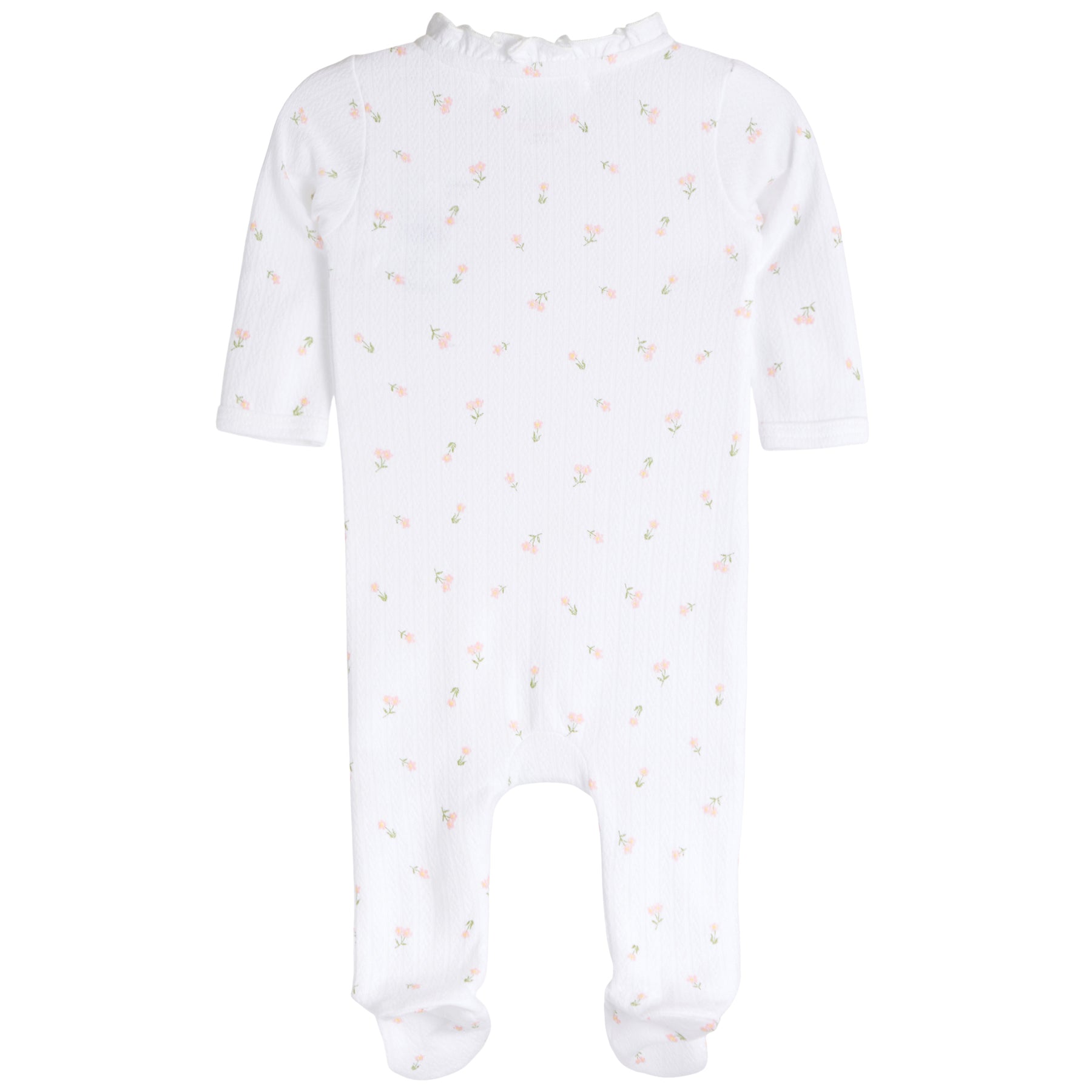 Front Ruffle Pointelle Little Flower Footie - Denny's