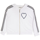 Retro Stripe Zip Jacket With Black Heart