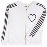 Retro Stripe Zip Jacket With Black Heart