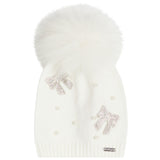 Crystal Bow Hat with Pom - Denny's