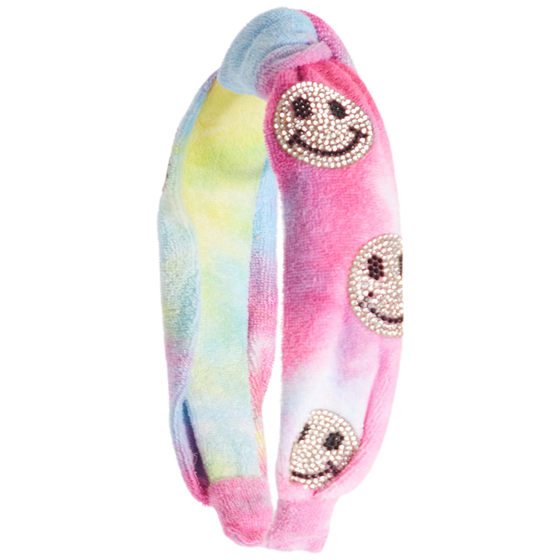 Crystal Smiley Terry Knot Headband - Denny's