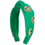 Crystal Smile Face Terry Knot Headband - Denny's