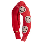 Crystal Smile Face Terry Knot Headband - Denny's