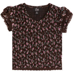 Short Sleeve Floral Smock Top - Denny's