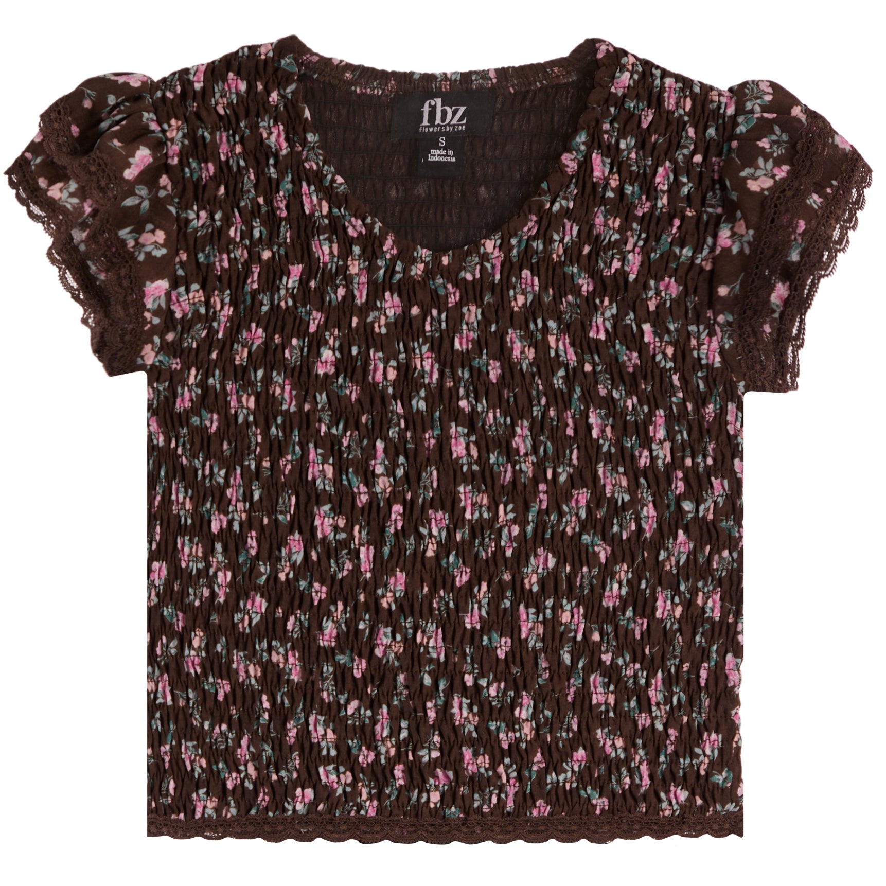 Short Sleeve Floral Smock Top - Denny's