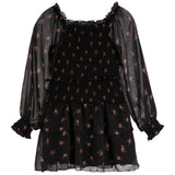Long Sleeve Floral Smock Dress - Denny's